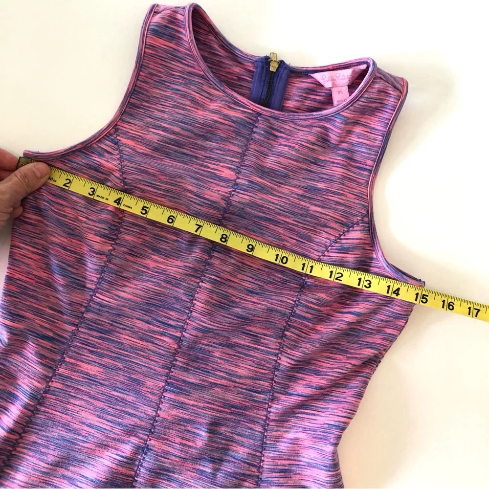 Lilly Pulitzer Cove Fit & Flare Pink Space Dye Women’s XS Mini Dress Sleeveless